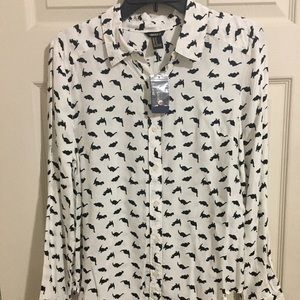 Dinosaur print button up shirt